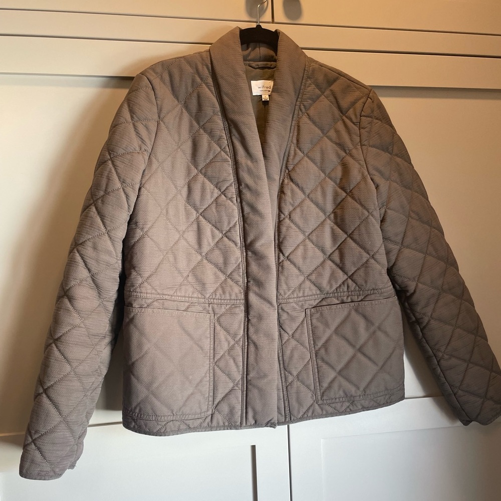 Wilfred quilted jacket, size small, green/brown